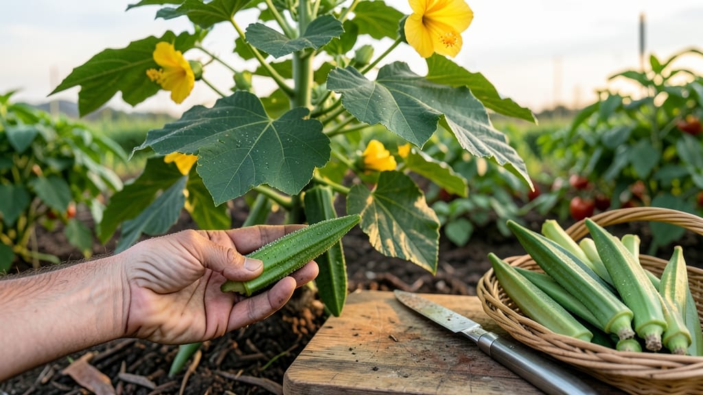 When to Pick Okra From the Garden: 3 Finger-Width Tricks for Perfect Harvests